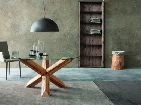 Tavolo di design rotondo in vetro Travo di Sedit