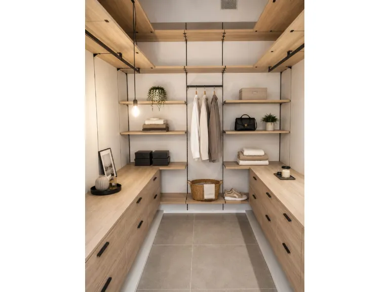 Cabina armadio effetto legno
