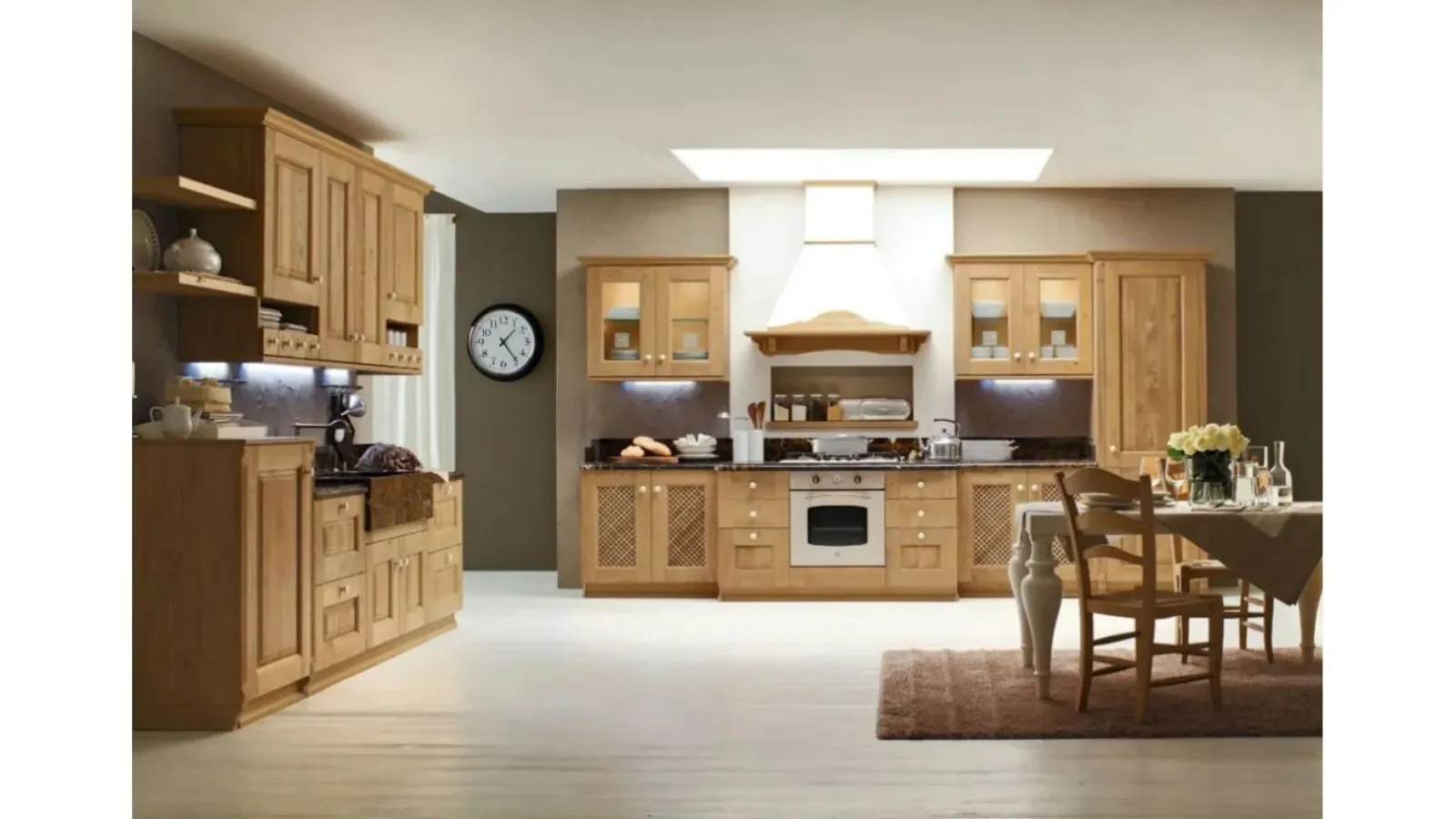 Cucina Classica ad angolo Carola 05 in Rovere Naturale di Arrex