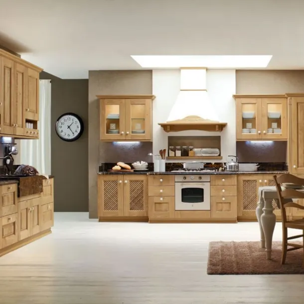 Cucina Classica lineare Carola in Rovere Naturale di Arrex