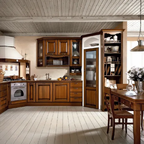 Cucina Classica Etrusca angolare in legno di Aran