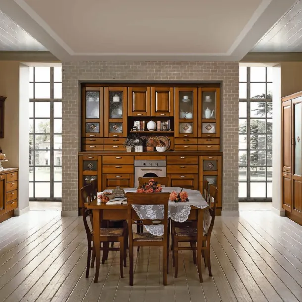 Cucina Classica Etrusca lineare in legno di Aran