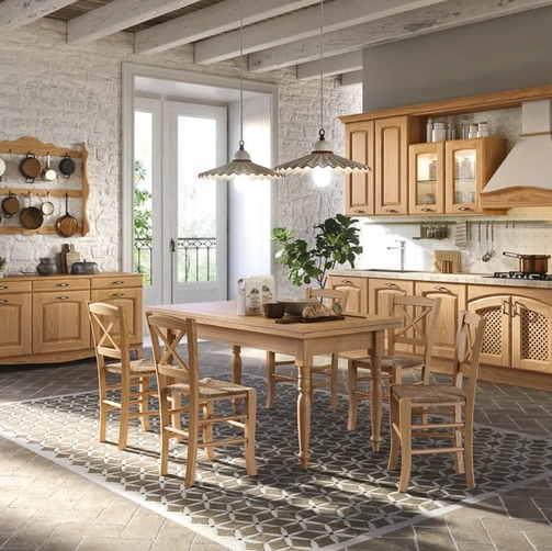 Cucina Classica lineare Trevi in Castagno naturale di Aran