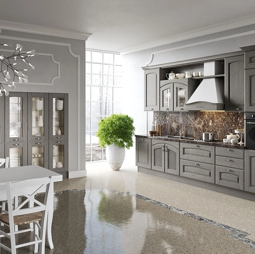 Cucina Classica Trevi lineare Trevi in Castagno tinto Titanio di Aran