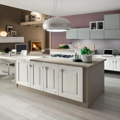 Cucina in Muratura con isola Zenzero 09 in Rovere di Arrex