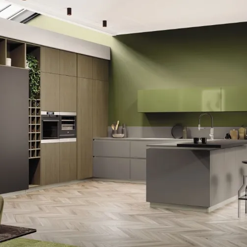 Cucina Moderne AL 32 Fenix Grigio Londra di Arrex