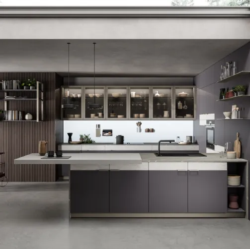 Cucina Moderna con penisola in laminato HPL Scacco Matto di Aran