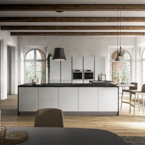 Cucina Moderna Fenix Soft Touch Bianco di Arrex