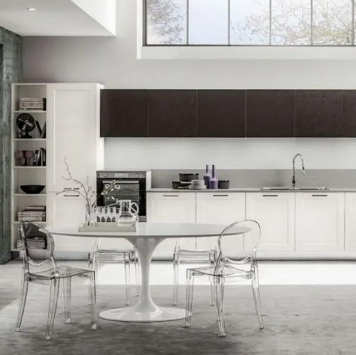 Cucina Moderna Fiorella Matrix Bianco e Cemento di Arrex