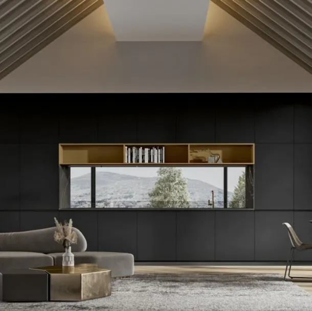 Cucina Moderna lineare Gea 02 in PET Vulcano di Arrex