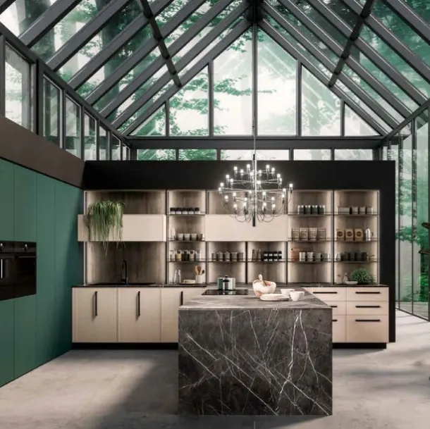 Cucina Moderna con isola Guadalupe 03 di Aran