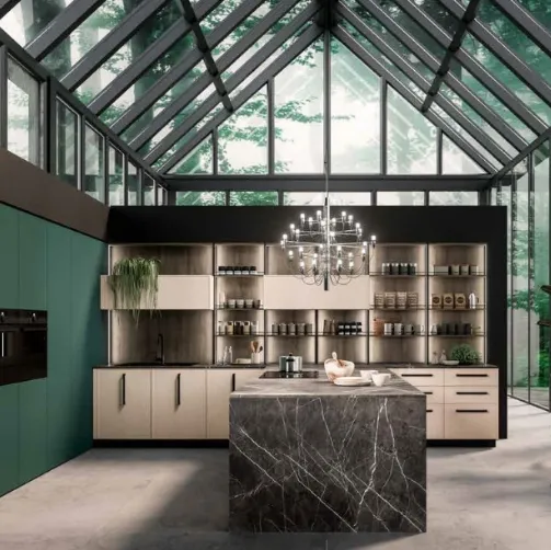 Cucina Moderna con isola Guadalupe 03 di Aran