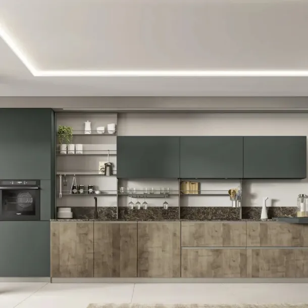 Cucina Moderna con penisola Loft 2|2 10 in Table Light e laccato di Arrex