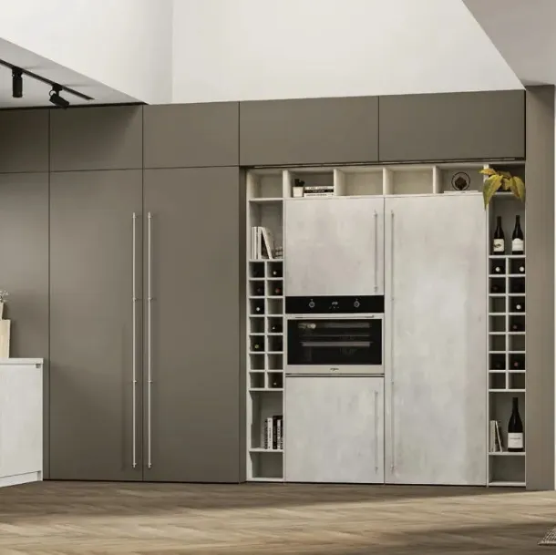 Cucina Moderna ad angolo Loft 2|2 11 in Oxide chiaro e laccato di Arrex