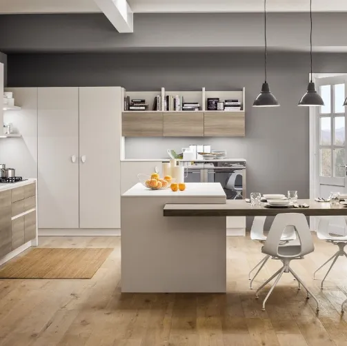 Cucina Moderna con isola Mango in Frassinato Style e Corda di Arrex