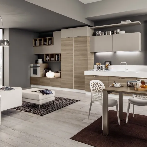 Cucina Moderna lineare Mango in Frassinato Style e Samoa di Arrex