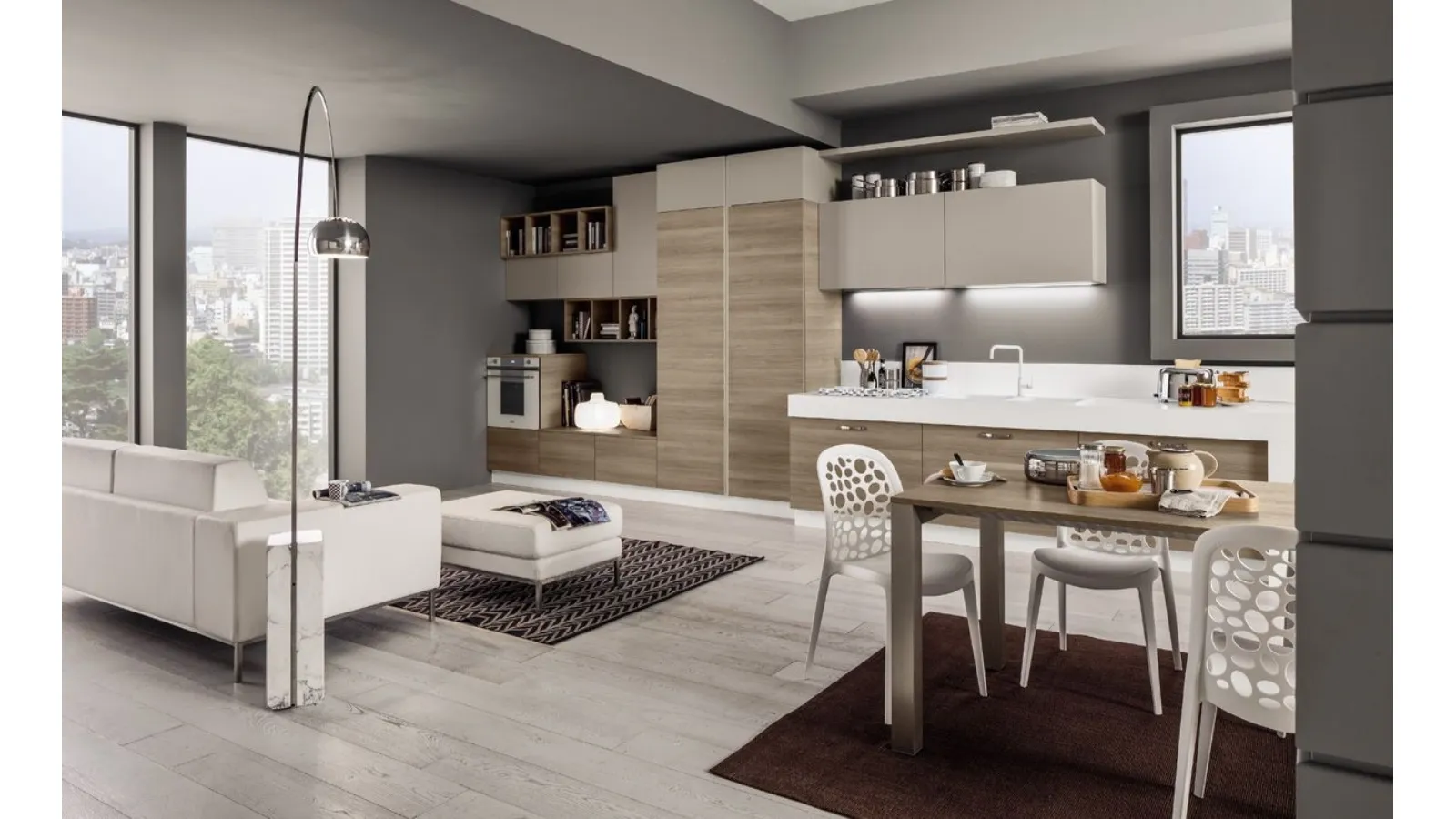 Cucina Moderna lineare Mango in Frassinato Style e Samoa di Arrex