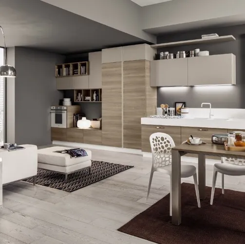 Cucina Moderna lineare Mango in Frassinato Style e Samoa di Arrex