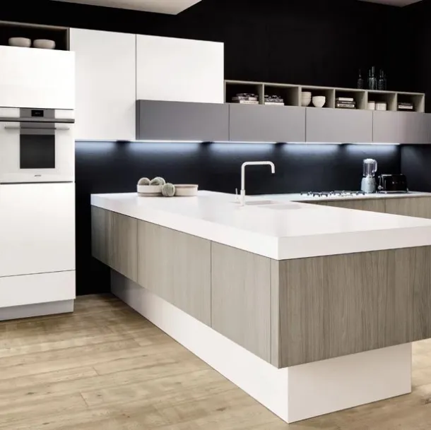 Cucina Moderna Primavera Origano e laccato bianco di Arrex