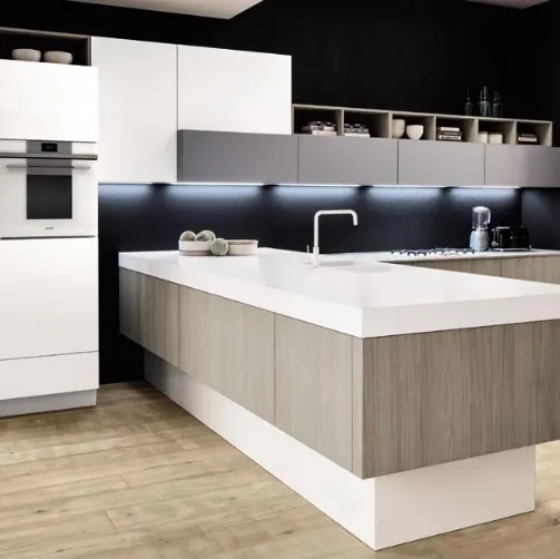 Cucina Moderna Primavera Origano e laccato bianco di Arrex