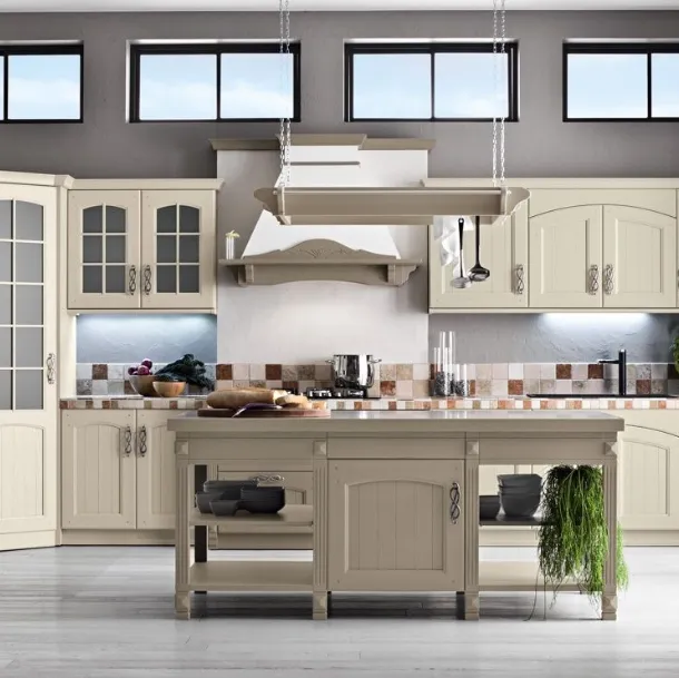 Cucina Shabby Chic angolare Morgana Decapé Ecru di Arrex