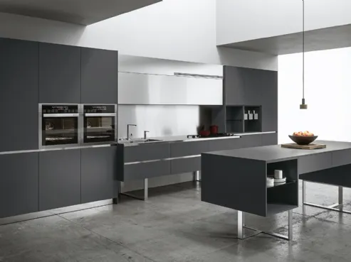 Cucina di design colore grigio fumè Sipario 1 di Aran