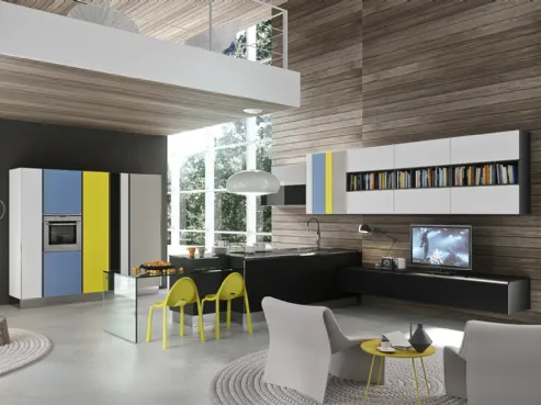 Cucina lineare con colonna a parete Bijou 3 di Aran