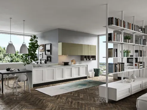 Cucina classica lineare con tavolo a penisola Licia 6 di Aran