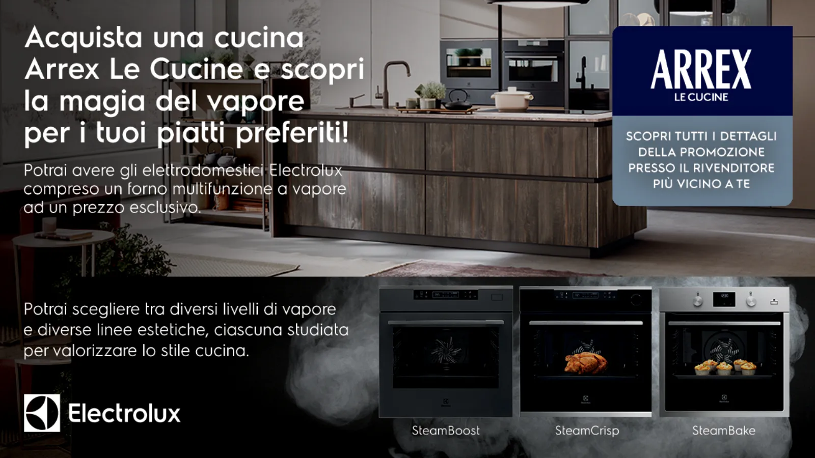 magia del vapore forno electrolux cucine arrex 